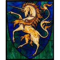 Rampant Unicorn in Cobalt and Gold