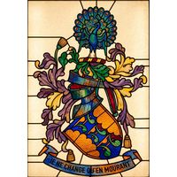 Peacock Crest with Motto