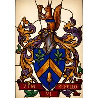 Heraldic Squirrel with Acorn Crest