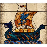 Dragon Ship with Anchor Emblems