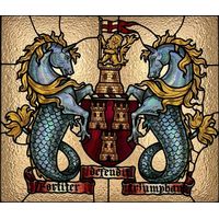 Heraldic Coat of Arms with Sea Unicorns