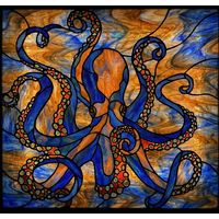Octopus in Cobalt and Amber