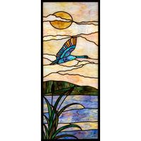 Mallard in Flight Over Lake