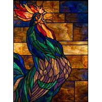 Vibrant Stained Glass Rooster