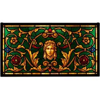 Classical Woman Portrait with Ornate Foliage