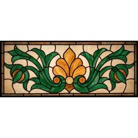Fleur-de-Lis Scrollwork in Emerald and Amber