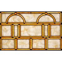 Geometric Amber and Cream Grid