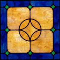 Amber and Cobalt Geometric Medallion