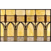 Stylized Cattails as Gothic Arches in Warm Amber