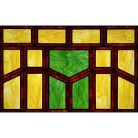 Geometric Grid in Amber and Emerald