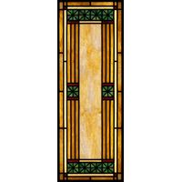 Prairie School Amber and Green Geometric