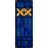 Geometric Cobalt and Gold Abstract