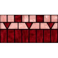 Geometric Crimson and Blush Border
