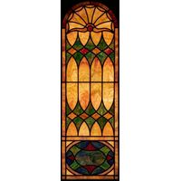 Amber and Green Geometric Arched Design