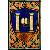 Open Book and Classical Columns Shield
