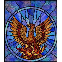Rising Phoenix in Blue and Gold