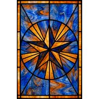 Radiant Five-Pointed Star in Cobalt and Amber