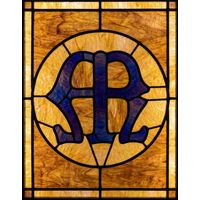 Marian Monogram in Amber and Cobalt