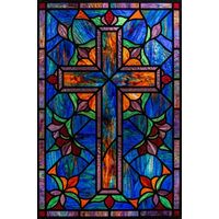 Luminous Cross with Floral Accents