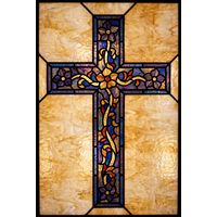 Floral Cross with Amber Glow