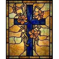 Cross with Golden Lilies