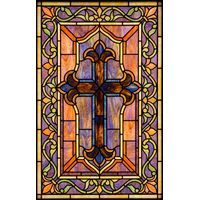 Ornate Cross with Floral Scrollwork