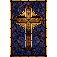 Ornate Golden Cross on Deep Violet
