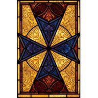 Maltese Cross in Gold and Cobalt