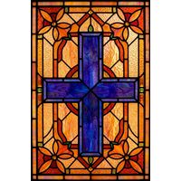 Cross with Floral Ornate Corners