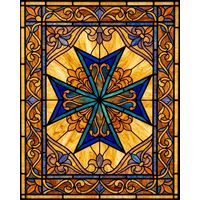 Maltese Cross in Amber and Cobalt