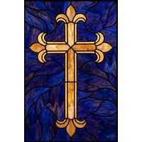 Golden Cross with Fleur-de-Lis