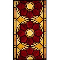 Geometric Floral Medallions in Crimson and Amber