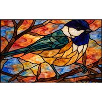 Chickadee Perched in Autumn Branches
