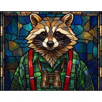 Raccoon Explorer in Plaid