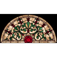 Floral Filigree Fan in Ruby and Emerald