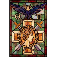 Eagle and Laureled Figure with Crossed Swords