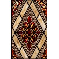 Fleur-de-Lis Medallion in Crimson and Amber