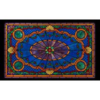 Victorian Floral Medallion in Cobalt and Amber