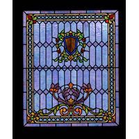 Heraldic Shield with Floral Foliage