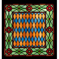 Diamond Lattice with Floral Border