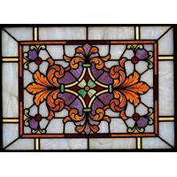 Acanthus Scrollwork in Amber and Violet