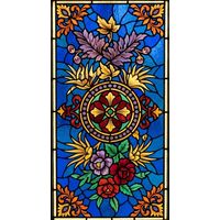 Floral Medallion with Botanical Accents