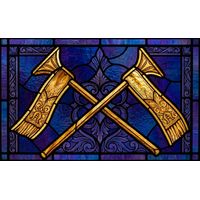 Crossed Ceremonial Staffs