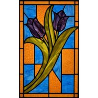 Purple Tulips in Amber and Azure
