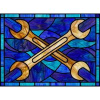 Crossed Wrenches in Blue