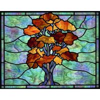 Autumn Tree in Verdant Landscape
