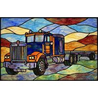 Classic Semi-Truck in Warm Tones