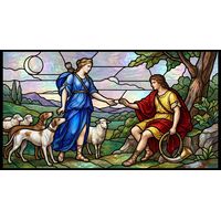 Artemis and Endymion in Luminous Hues