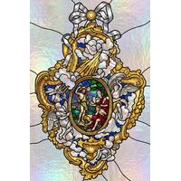 Baptism of Christ in Ornate Gold Cartouche