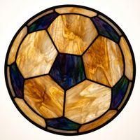 Soccer Ball Roundel in Amber and Deep Violet